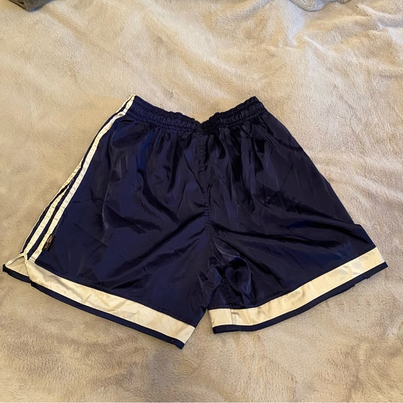 Adidas vintage 90s Y2K style navy shiny Climalite soccer shorts, size L - Picture 6 of 16